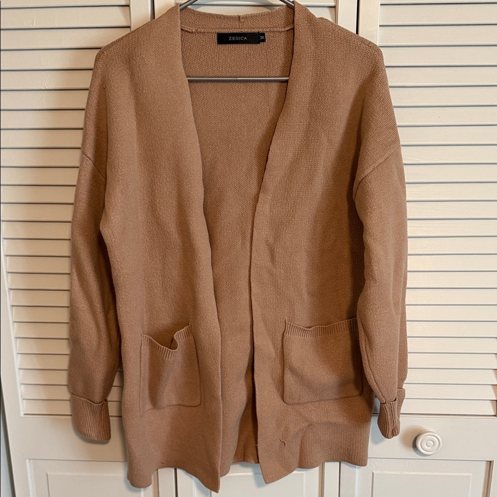 Zesica Tan Knit Cardigan